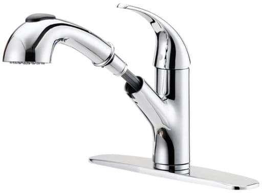 Chrome Pull-Out Kitchen Faucet — Single Handle