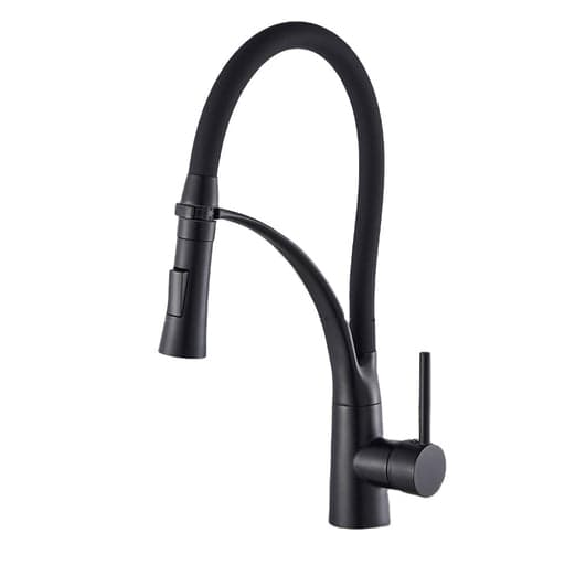 Pull-Out Kitchen Sink Faucet — Matte Black 360° Spray